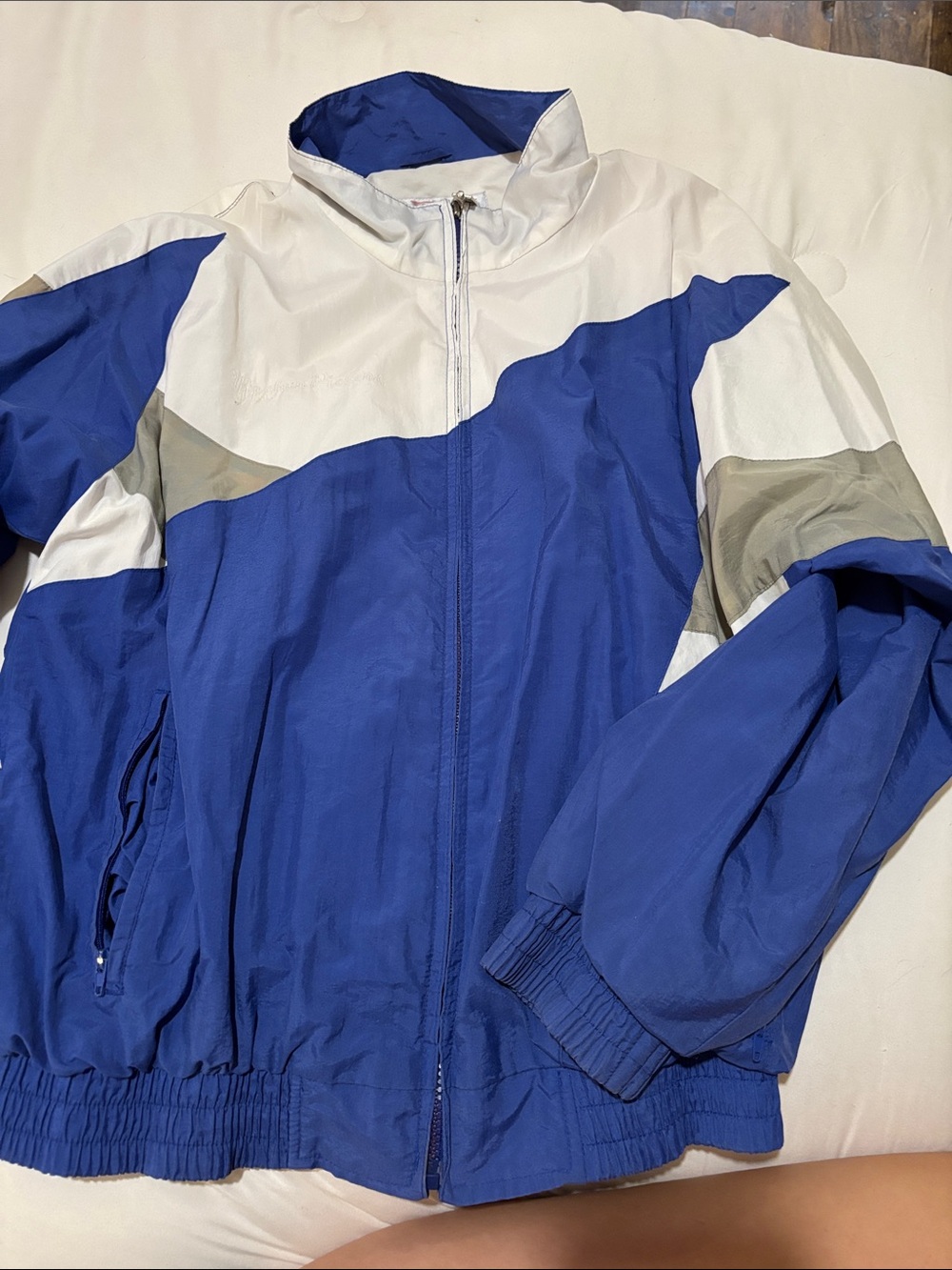 Cheer jacket blue silver and white